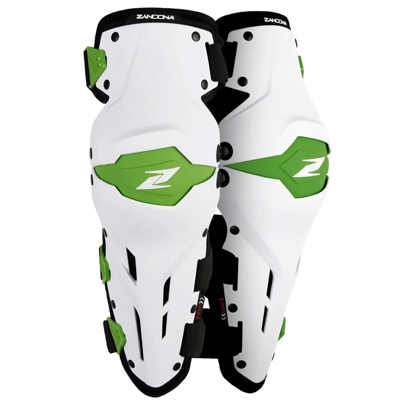 Kolenné chrániče na motorku Zandona X-Treme Kneeguard bielo-zelené