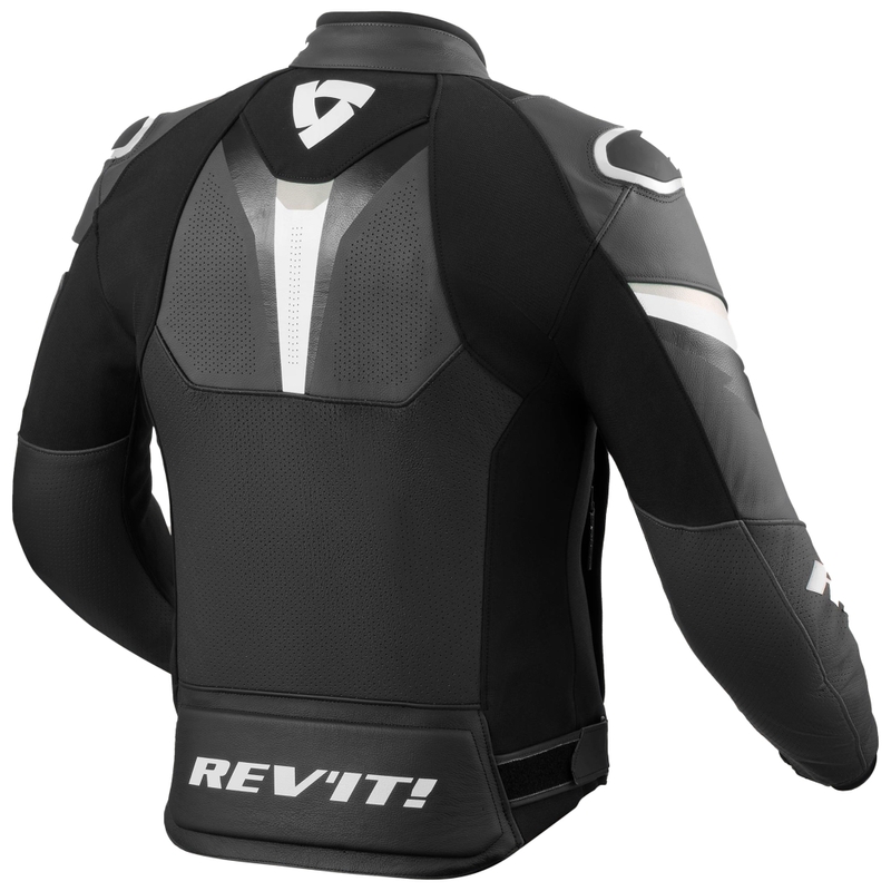 Kožená bunda na motorku Revit Quantum 3 čierno-antracitová