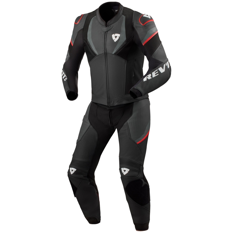 Kožená kombinéza na motorku Revit Beta 2 čierno-antracitová