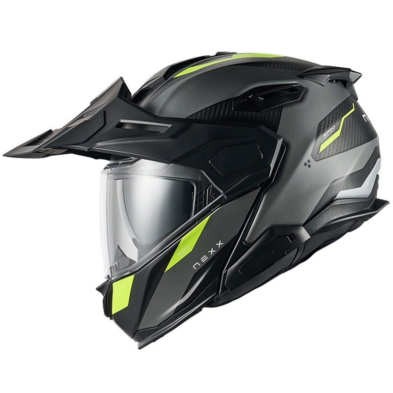 Výklopná helma na motorku Nexx X.Lifecountry Terra matná šedo-fluo žltá
