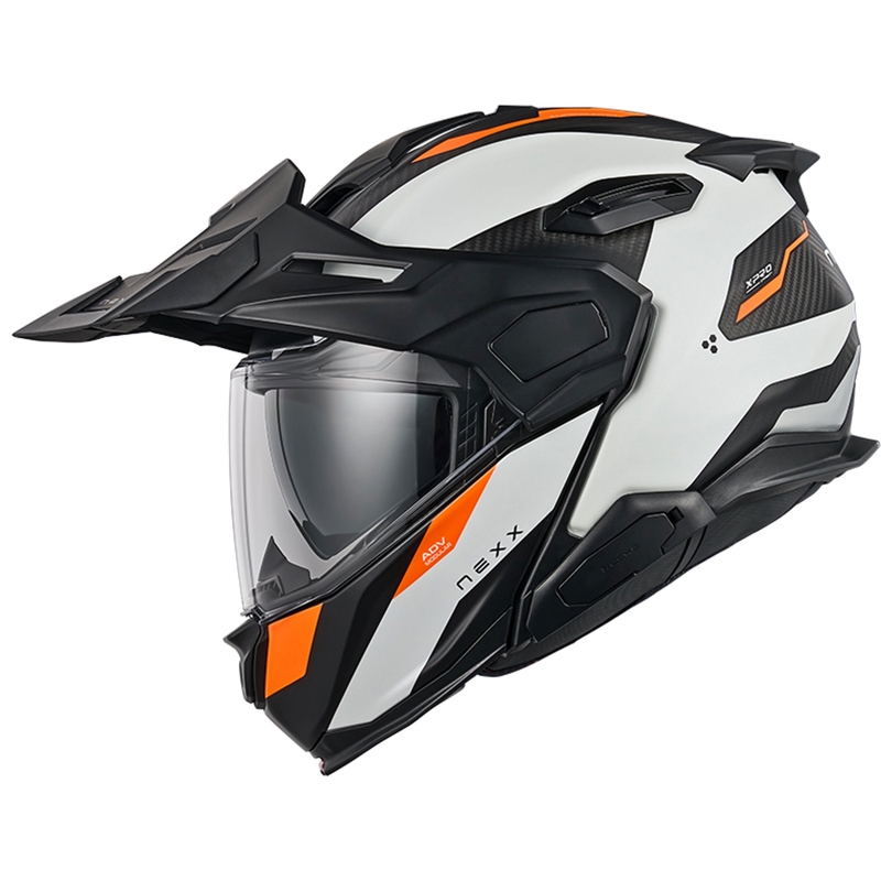 Výklopná helma na motorku Nexx X.Lifecountry Terra matná bielo-oranžová