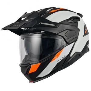 Výklopná helma na motorku Nexx X.Lifecountry Terra matná bielo-oranžová