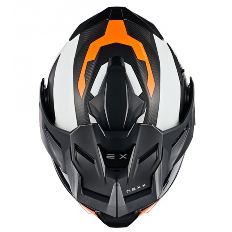 Výklopná helma na motorku Nexx X.Lifecountry Terra matná bielo-oranžová