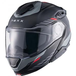 Vyklápacia helma na motorku Nexx X.Lifetour Globe matná čierno-červená