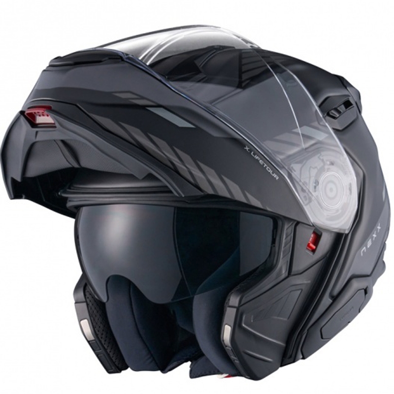 Vyklápacia helma na motorku Nexx X.Lifetour Globe matná čierno-šedá