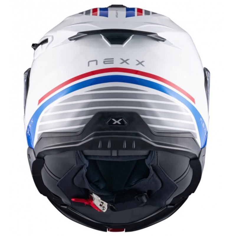 Vyklápacia helma na motorku Nexx X.Lifetour Globe bielo-modrá