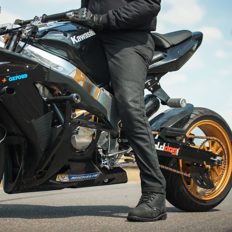 Džínsy na motocykel Oxford Original Approved AAA Slim Jeans čierne