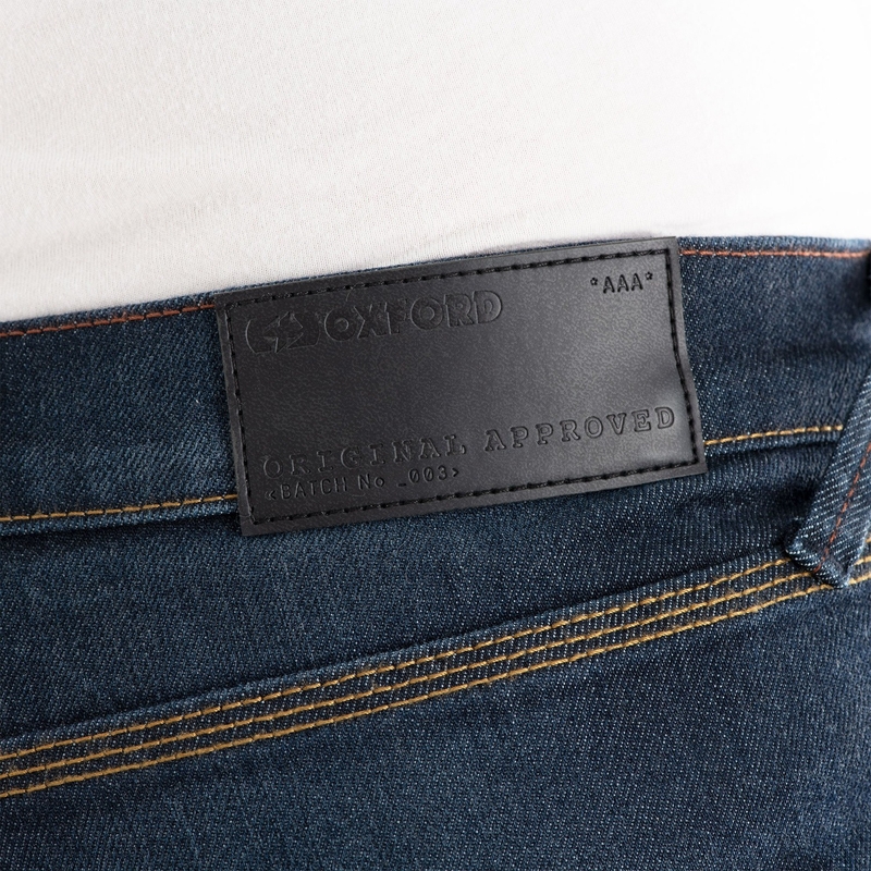 Džínsy na motorku Oxford Original Approved AAA Straight Jeans sprané modré