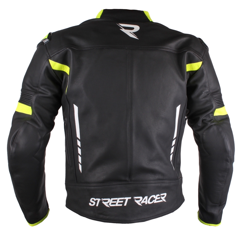 Bunda na motorku Street Racer Tour čierno-bielo-fluo žltá výpredaj