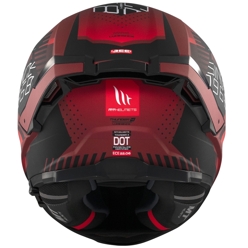 Integrálna helma na motorku MT Thunder 4 SV Luminencia matná červená