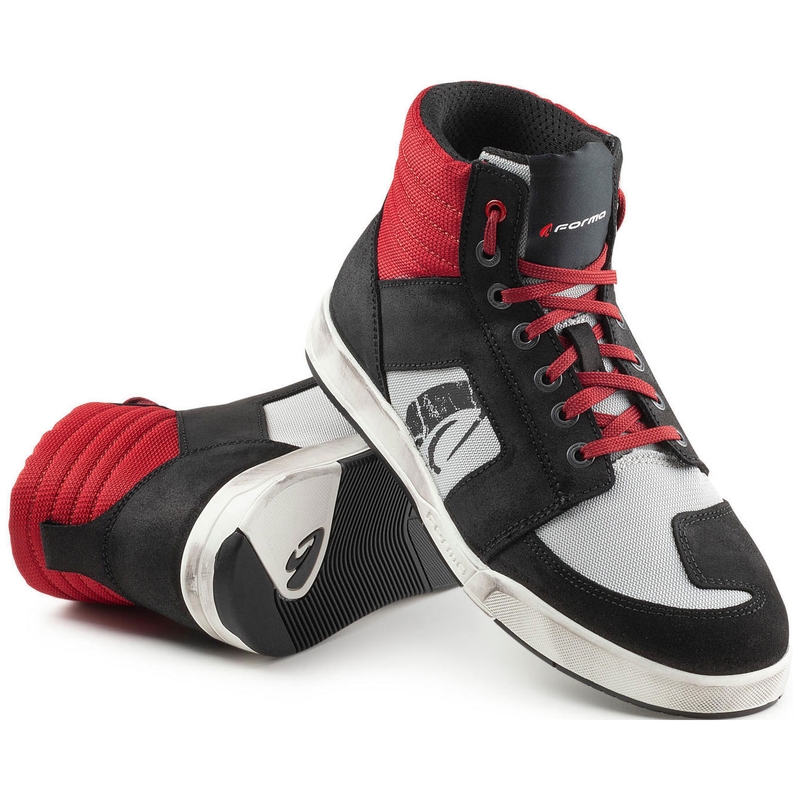Topánky na motorku Forma Ground Dry Chicago čierno-červeno-sivé