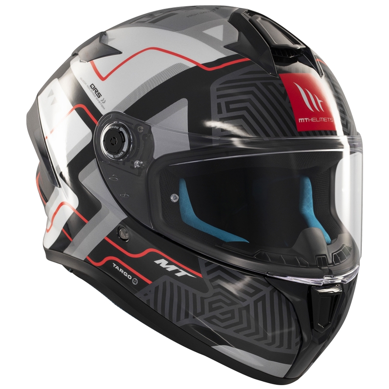 Integrálna helma na motorku MT Targo S Brik lesklá čierno-biela