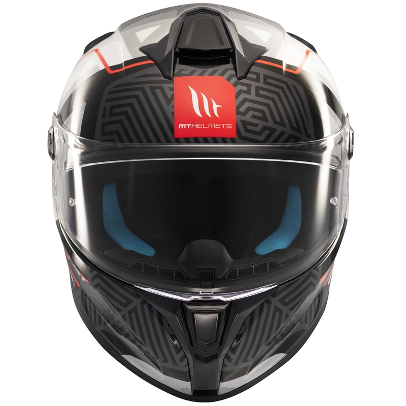 Integrálna helma na motorku MT Targo S Brik lesklá čierno-biela