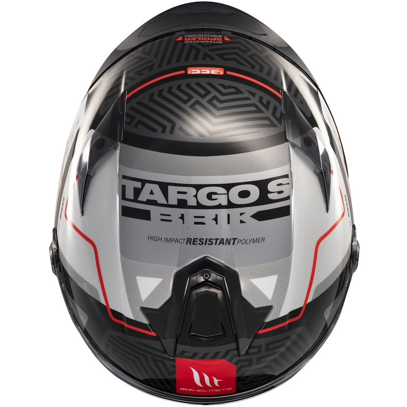 Integrálna helma na motorku MT Targo S Brik lesklá čierno-biela