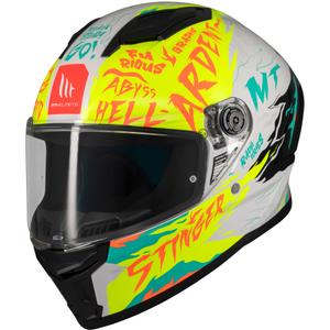 Integrálna helma na motorku MT Stinger 2 Ardent bielo-žltá