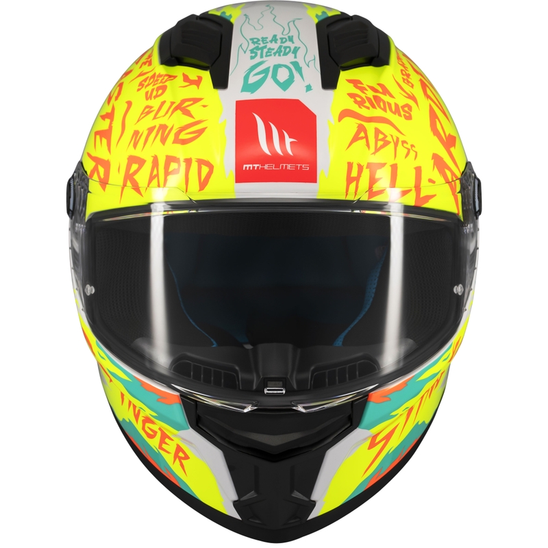 Integrálna helma na motorku MT Stinger 2 Ardent bielo-žltá