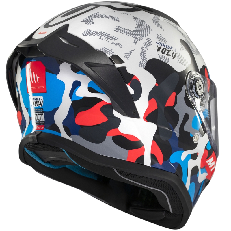 Integrálna helma na motorku MT Stinger 2 Yozu bielo-modrá