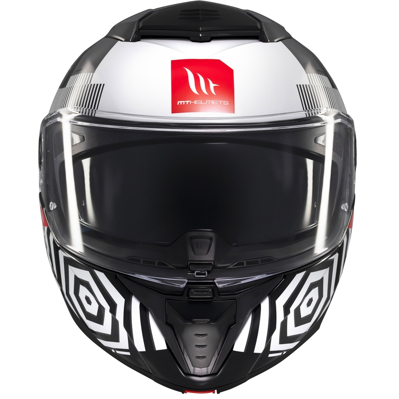 Výklopná prilba na motorku MT Atom 2 SV Strange čierno-bielo-šedá