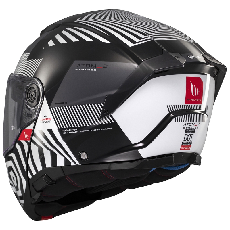 Výklopná prilba na motorku MT Atom 2 SV Strange čierno-bielo-šedá