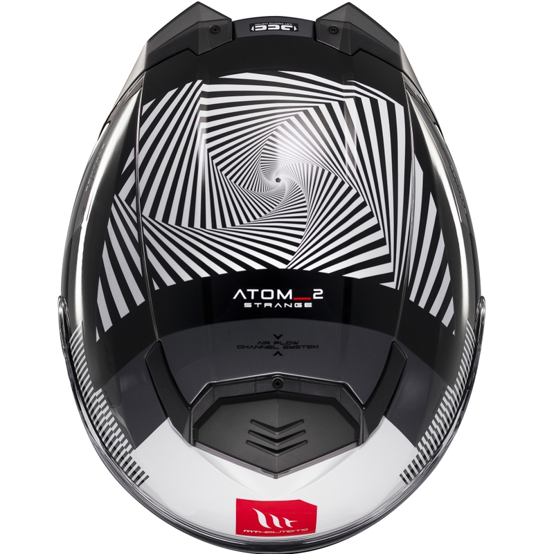 Výklopná prilba na motorku MT Atom 2 SV Strange čierno-bielo-šedá