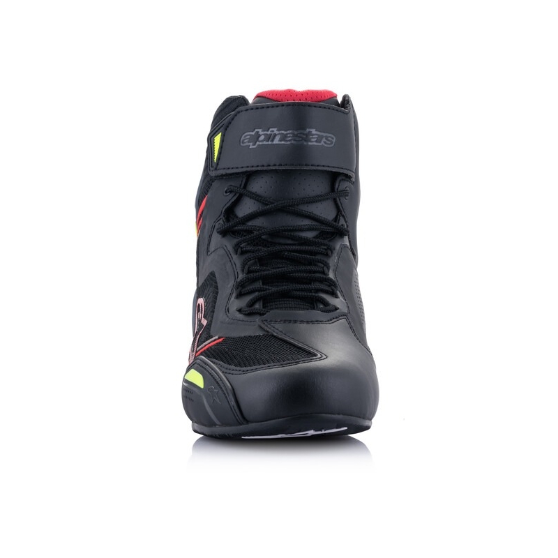 Topánky na motorku Alpinestars Faster 3 Rideknit čierno-červeno-fluo žlto-šedé
