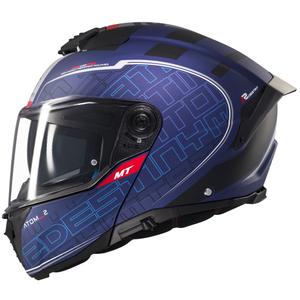 Výklopná prilba na motorku MT Atom 2 SV Destiny matná modro-čierna
