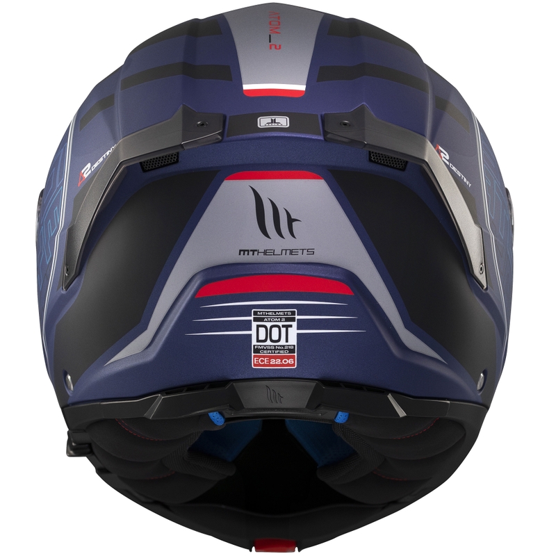 Výklopná prilba na motorku MT Atom 2 SV Destiny matná modro-čierna