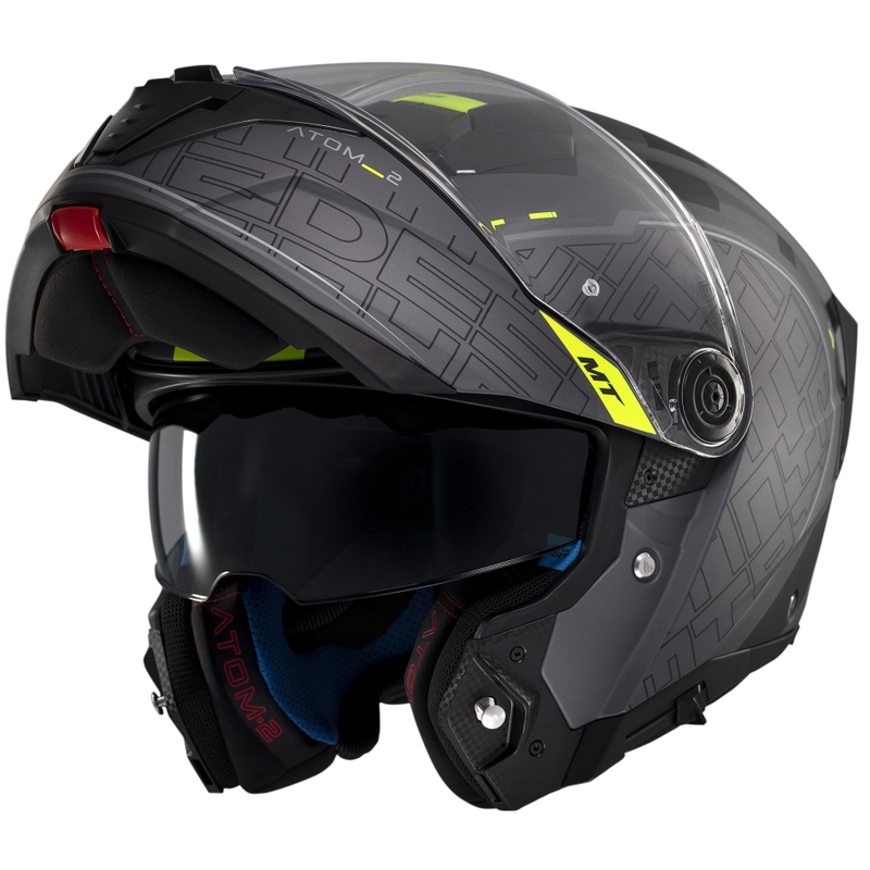 Výklopná helma na motorku MT Atom 2 SV Destiny matná čierno-šedá