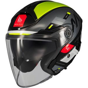 Otvorená prilba na motorku MT Cosmo SV Silence čierno-fluo žltá