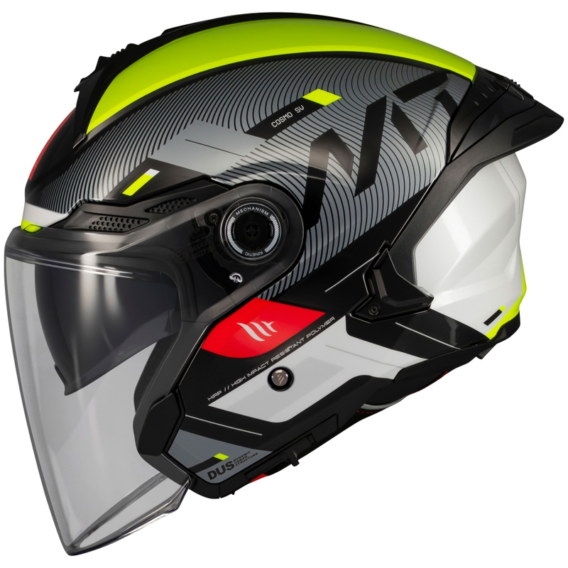Otvorená prilba na motorku MT Cosmo SV Silence čierno-fluo žltá