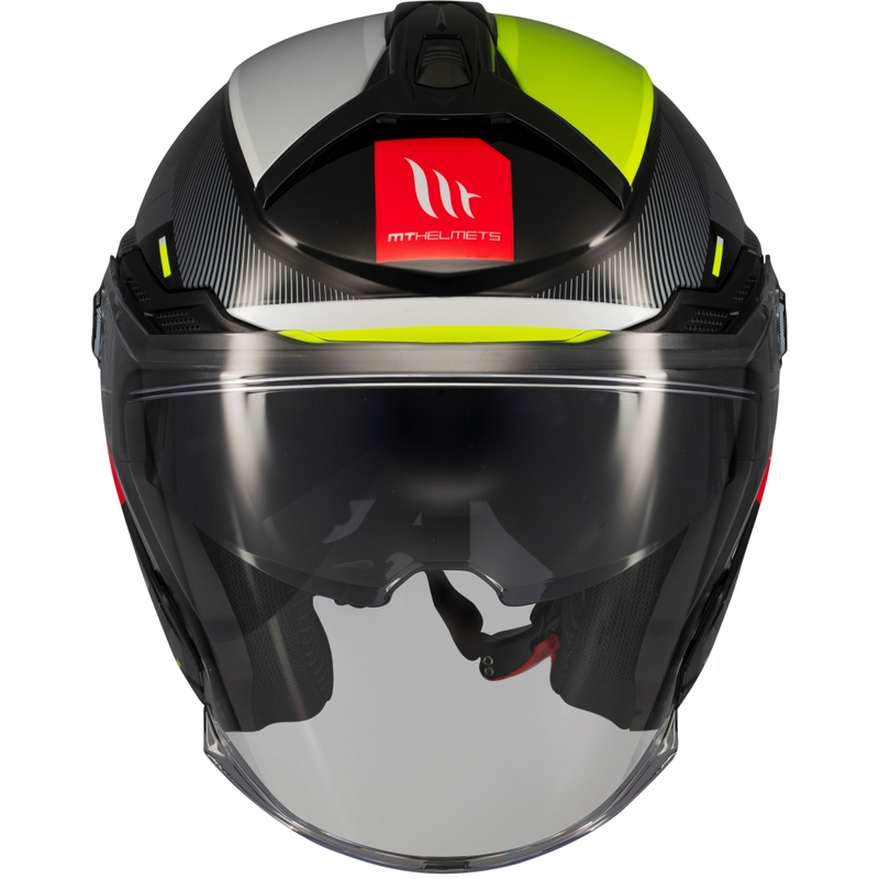 Otvorená prilba na motorku MT Cosmo SV Silence čierno-fluo žltá
