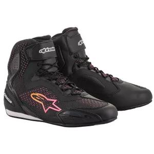 Dámske topánky na motorku Alpinestars Stella Faster 3 Rideknit čierno-žlto-ružové