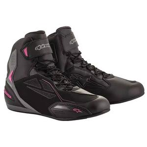 Dámske topánky na motorku Alpinestars Stella Faster 3 Drystar čierno-tmavo šedo-fialové