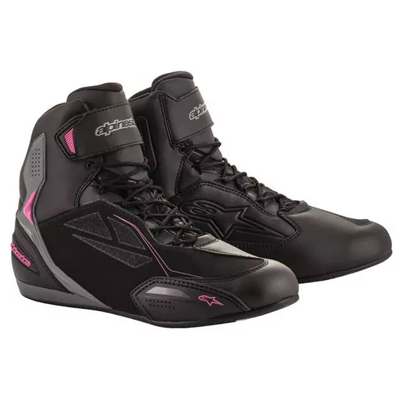 Dámske topánky na motorku Alpinestars Stella Faster 3 Drystar čierno-tmavo šedo-fialové