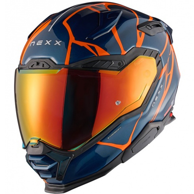 Integrálna prilba na motorku Nexx X.WST3 B-Side modro-oranžová