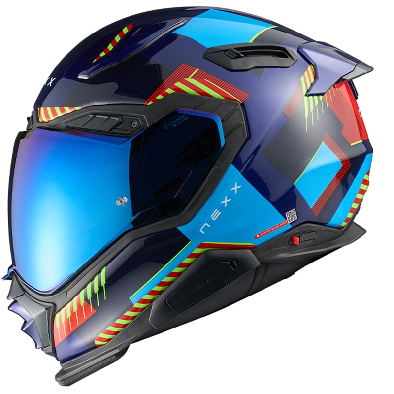 Integrálna helma na motorku Nexx X.WST3 Fluence modro-červená výpredaj