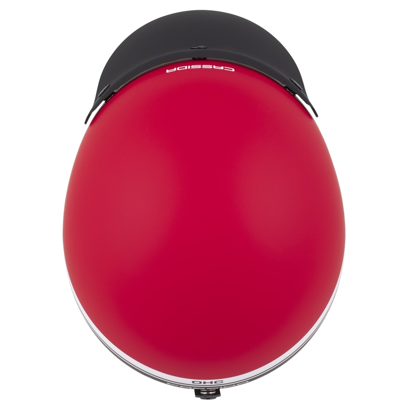 Otvorená prilba na motorku Cassida Oxygen 2.0 Jawa OHC matná červeno-čierno-biela