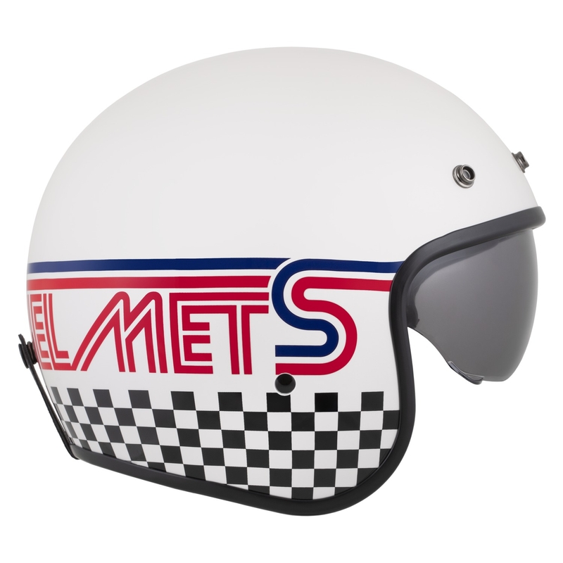 Otvorená helma na motorku Cassida Oxygen 2.0 Rondo perleťová bielo-červeno-modro-čierna