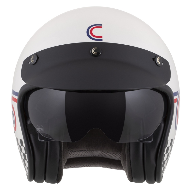 Otvorená helma na motorku Cassida Oxygen 2.0 Rondo perleťová bielo-červeno-modro-čierna