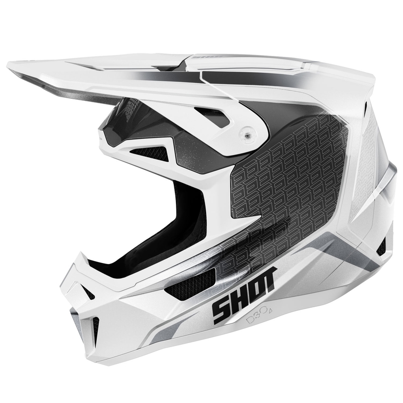 Motokrosová prilba Shot Lite Challenger perleťovo čierno-biela