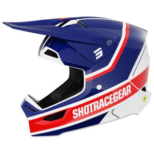 Motokrosová prilba Shot Race Mythic lesklá modro-červená