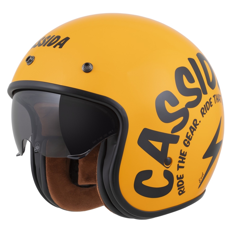 Otvorená prilba na motorku Cassida Oxygen 2.0 Gear žlto-čierna