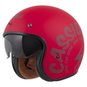 Otvorená helma na motorku Cassida Oxygen 2.0 Gear matná červeno-tmavo červená