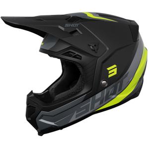 Motokrosová prilba Shot Core Custom čierno-fluo žltá
