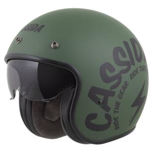 Otvorená prilba na motorku Cassida Oxygen 2.0 Gear matná zeleno-čierna