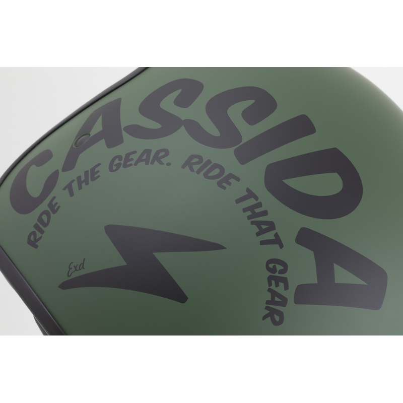 Otvorená prilba na motorku Cassida Oxygen 2.0 Gear matná zeleno-čierna
