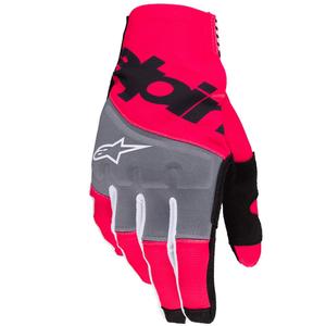 Motokrosové rukavice Alpinestars Techstar čierno-fluorescenčno ružové
