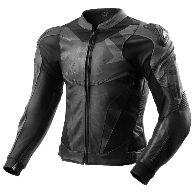 Kožená bunda na motorku Rebelhorn Inferno čierna