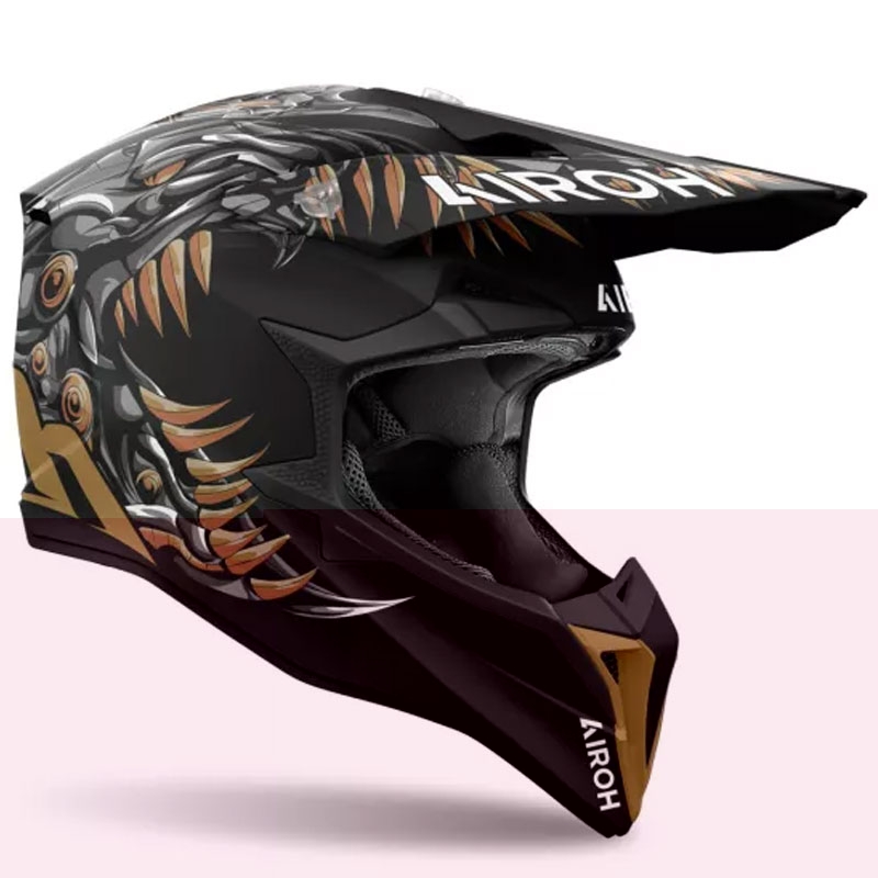 Motokrosová prilba Airoh Wraaap Cyborg matná čierna