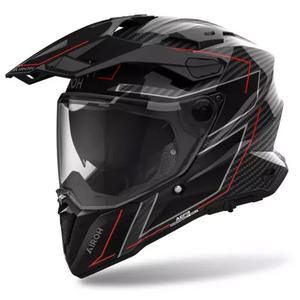 Enduro helma na motorku Airoh Commander 2 Carbon Stylish čierno-červená